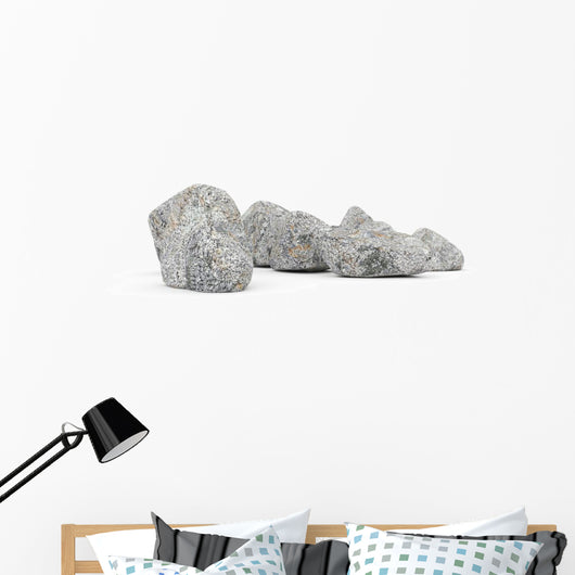 Granite rocks isolated on white background Wall Decal
