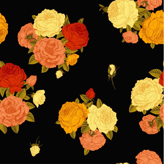 Seamless Vector Vintage Floral Wall Decal