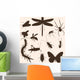 Vector Set of  Insects Silhouettes Wall Mural