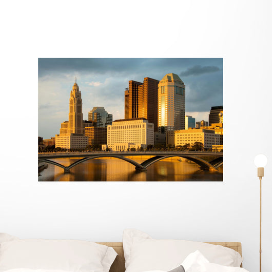Columbus Ohio Skyline Sunset Wall Decal