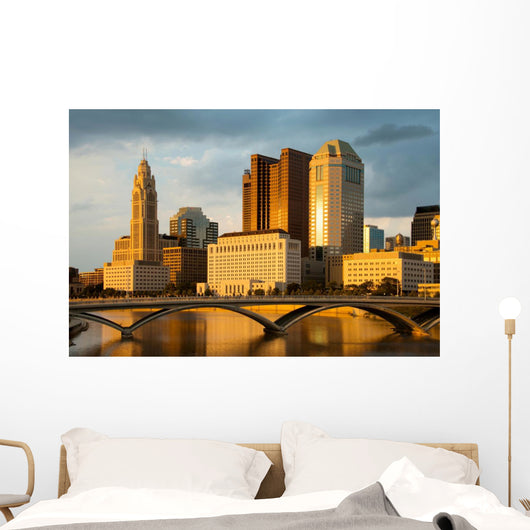 Columbus Ohio Skyline Sunset Wall Decal