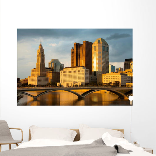 Columbus Ohio Skyline Sunset Wall Decal
