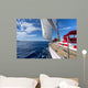 Sailing yacht in blue sea 