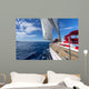 Sailing yacht in blue sea 