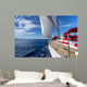 Sailing yacht in blue sea 