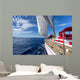 Sailing yacht in blue sea 