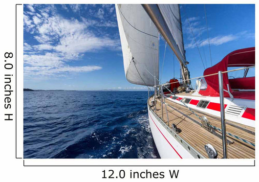 Sailing yacht in blue sea 