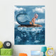 Mermaid on a rock Wall Mural