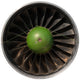 Closeup of a dark jet engine Wall Decal
