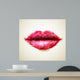 Beautiful woman lips formed by abstract triangles 