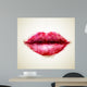 Beautiful woman lips formed by abstract triangles 