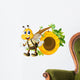 A smiling yellow bee near the beehive Wall Decal
