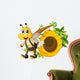 A smiling yellow bee near the beehive Wall Decal