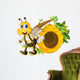 A smiling yellow bee near the beehive Wall Decal