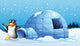 A Penguin beside the Igloo Wall Mural