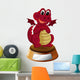 A Red Dragon with an Empty Template at the Bottom 