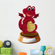 A Red Dragon with an Empty Template at the Bottom 