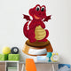 A Red Dragon with an Empty Template at the Bottom 
