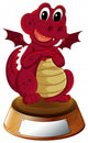 A Red Dragon with an Empty Template at the Bottom 