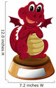 A Red Dragon with an Empty Template at the Bottom 
