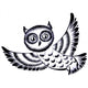 Silhouette Flying Owl Wall Decal
