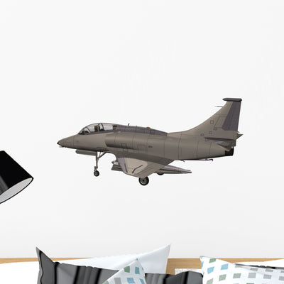 Airplane Fighter Jet Wall Decal shown on a wall