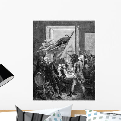American Declaration Independence shown on a wall