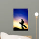 snowboarder at sunset Wall Mural