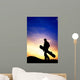 snowboarder at sunset Wall Mural