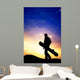 snowboarder at sunset Wall Mural
