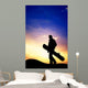 snowboarder at sunset Wall Mural