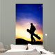 snowboarder at sunset Wall Mural