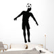 Poses of Soccer Players Silhouettes in Head Strike Position Wall Decal