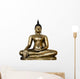 Bronze Buddha Statue Isolated on White Background. Wall Decal
