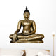 Bronze Buddha Statue Isolated on White Background. Wall Decal