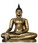 Bronze Buddha Statue Isolated on White Background. Wall Decal