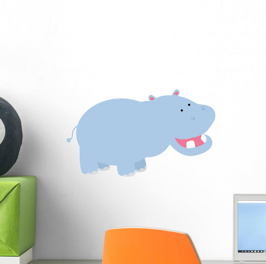 Cute Hippo Vector Wall Decal