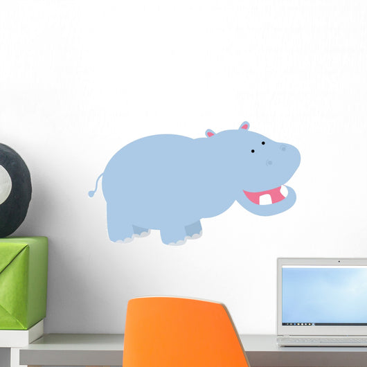 Cute Hippo Vector Wall Decal