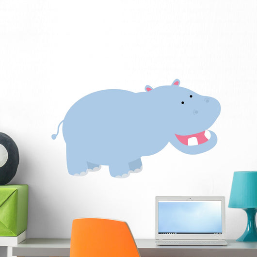 Cute Hippo Vector Wall Decal