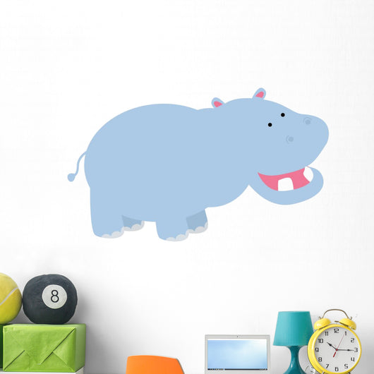 Cute Hippo Vector Wall Decal