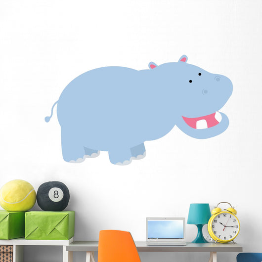 Cute Hippo Vector Wall Decal