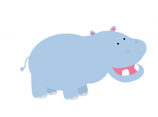 Cute Hippo Vector Wall Decal