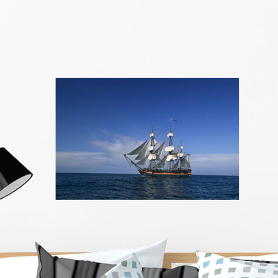 Sailing Ship Sea under Wall Mural shown on a wall
