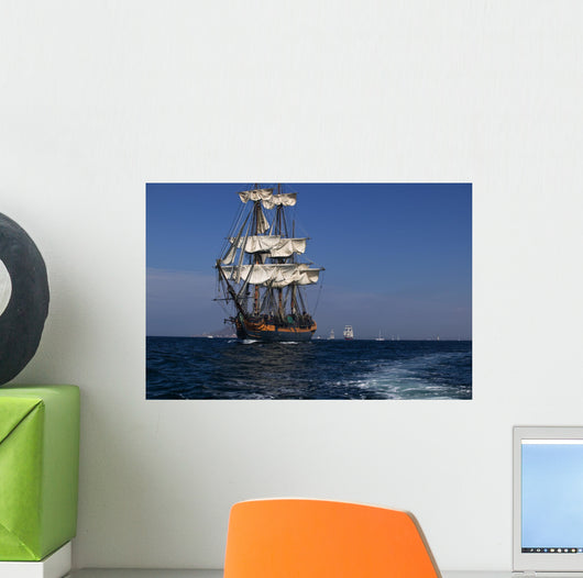 Tall Sailing Ship at Sea Wall Mural