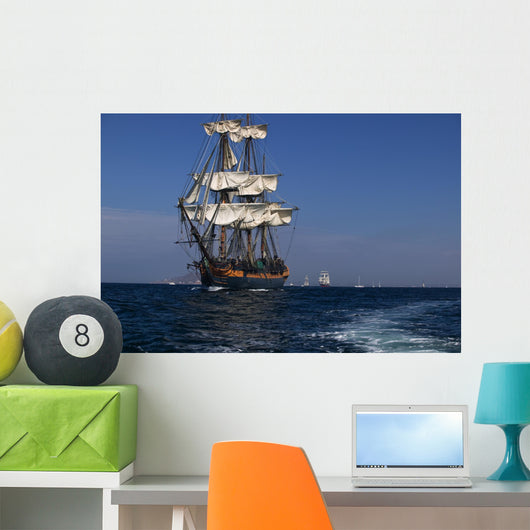 Tall Sailing Ship at Sea Wall Mural