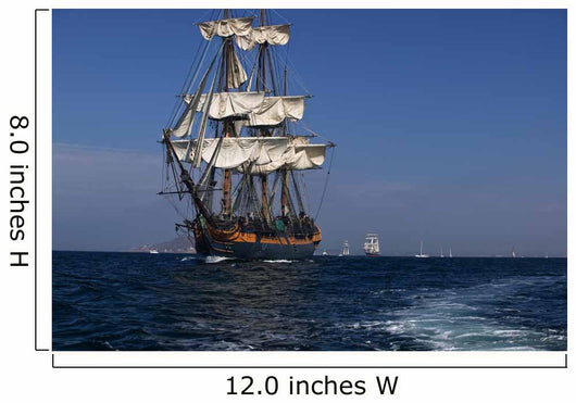 Tall Sailing Ship at Sea Wall Mural