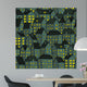 City Seamless Pattern Night Wall Decal
