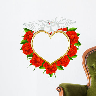 Greeting Valentines Card with Wall Decal shown on a wall