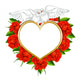 Greeting  valentines card with roses and pigeons Wall Decal