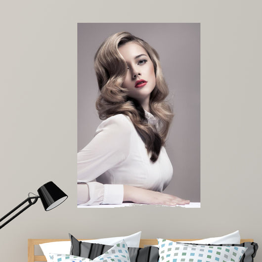 Beautiful Blonde Woman. Retro Fashion Image. 
